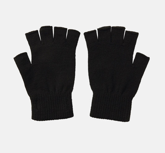 Mens Thermal Black Fingerless Gloves